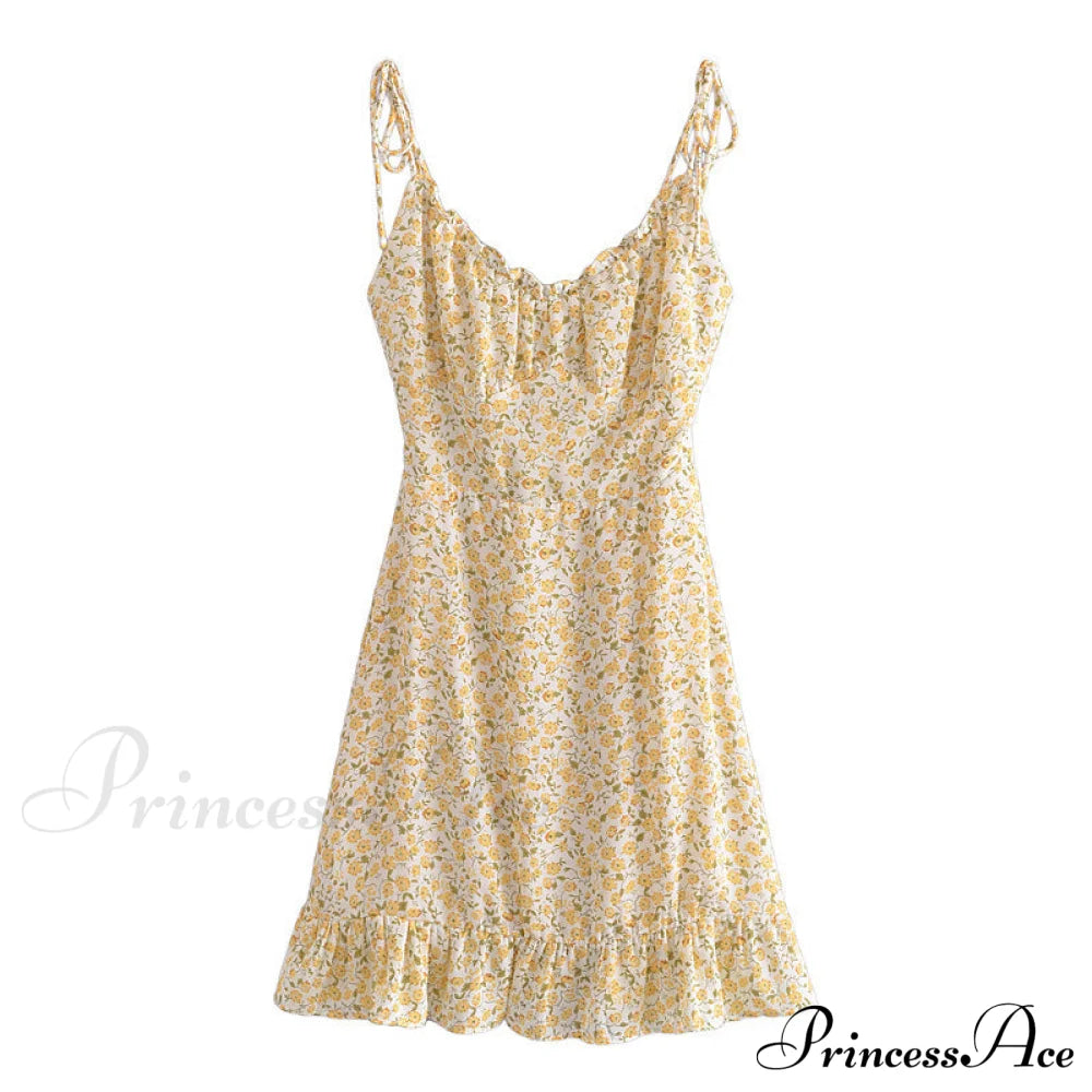 Charming Ditsy Floral Ruffled Mini Dress