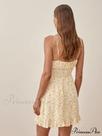Charming Ditsy Floral Ruffled Mini Dress