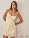 Charming Ditsy Floral Ruffled Mini Dress
