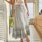 Boho Skirts Hippie Floral Printed High Waist Rayon Robes