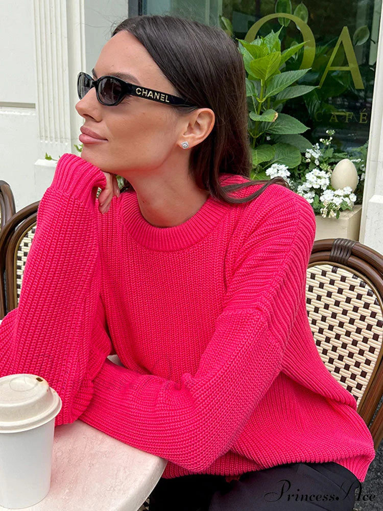 O-Neck Elegant Knitted Sweater Pullovers