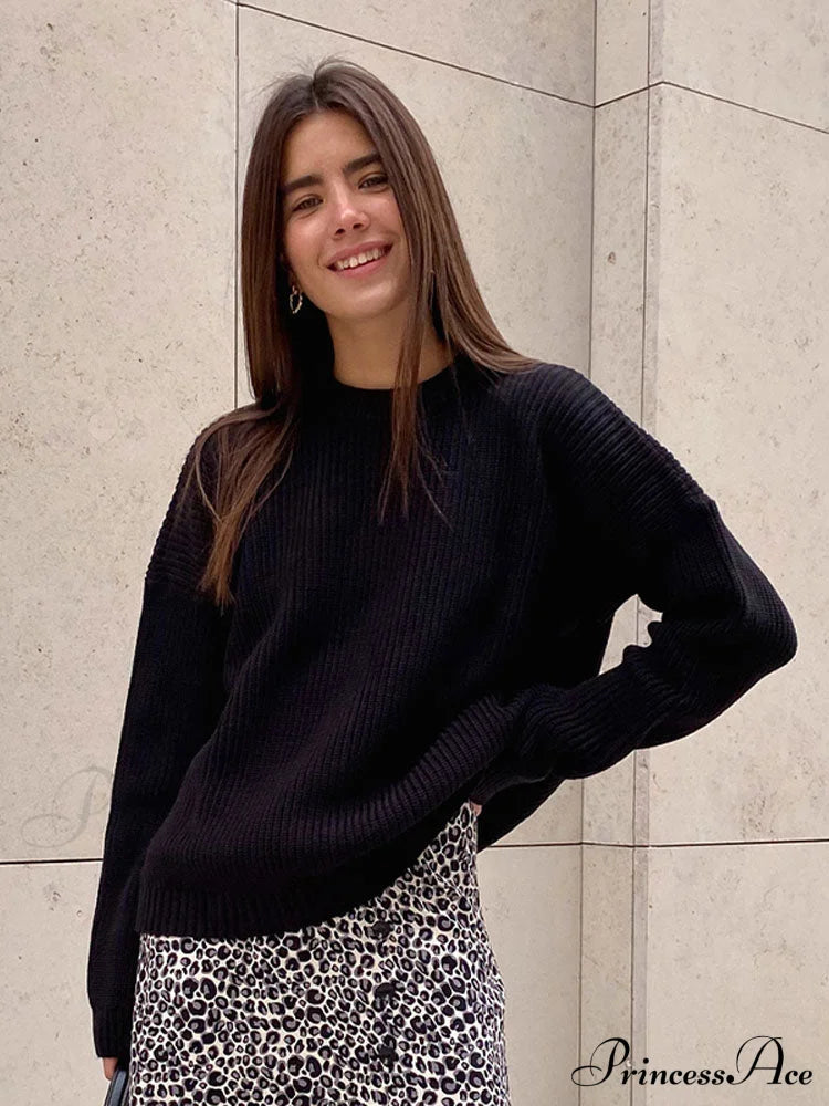 O-Neck Elegant Knitted Sweater Pullovers