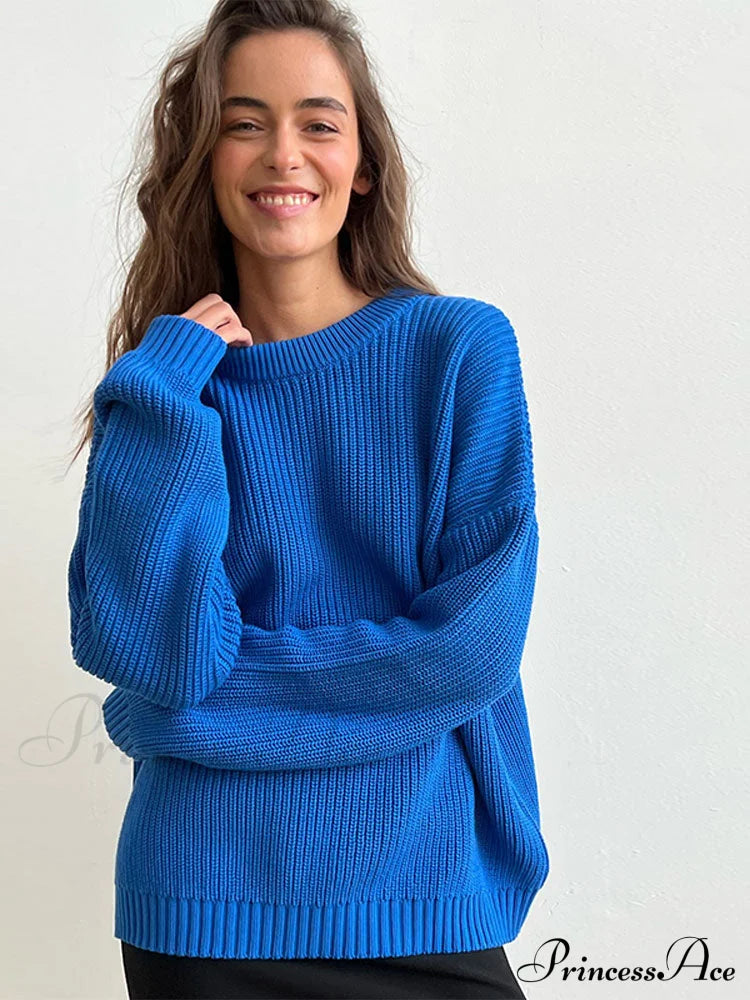 O-Neck Elegant Knitted Sweater Pullovers