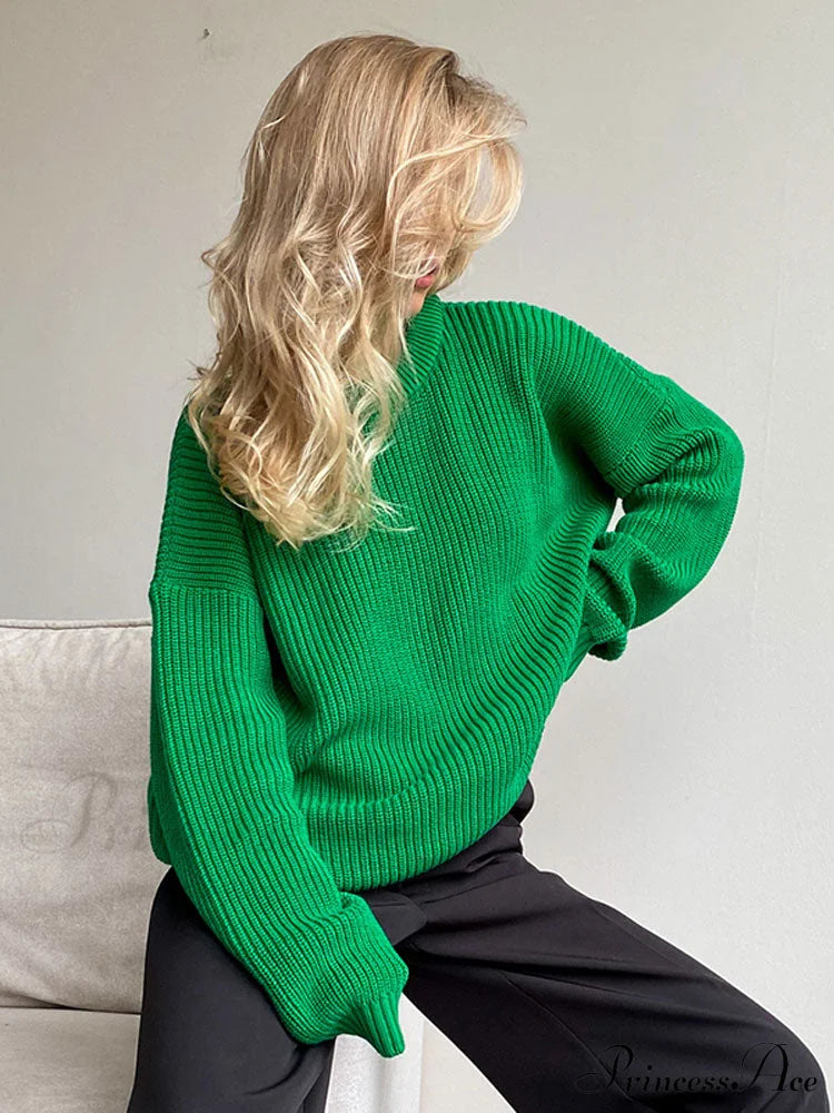 O-Neck Elegant Knitted Sweater Pullovers