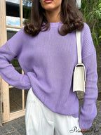O-Neck Elegant Knitted Sweater Pullovers