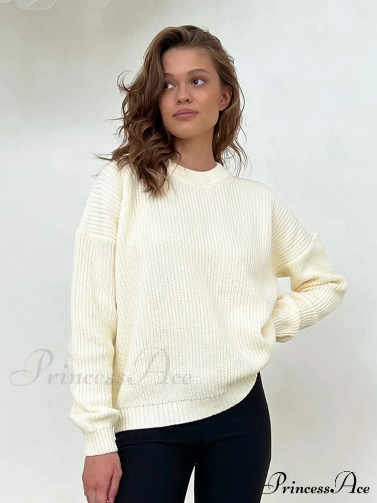 O-Neck Elegant Knitted Sweater Pullovers