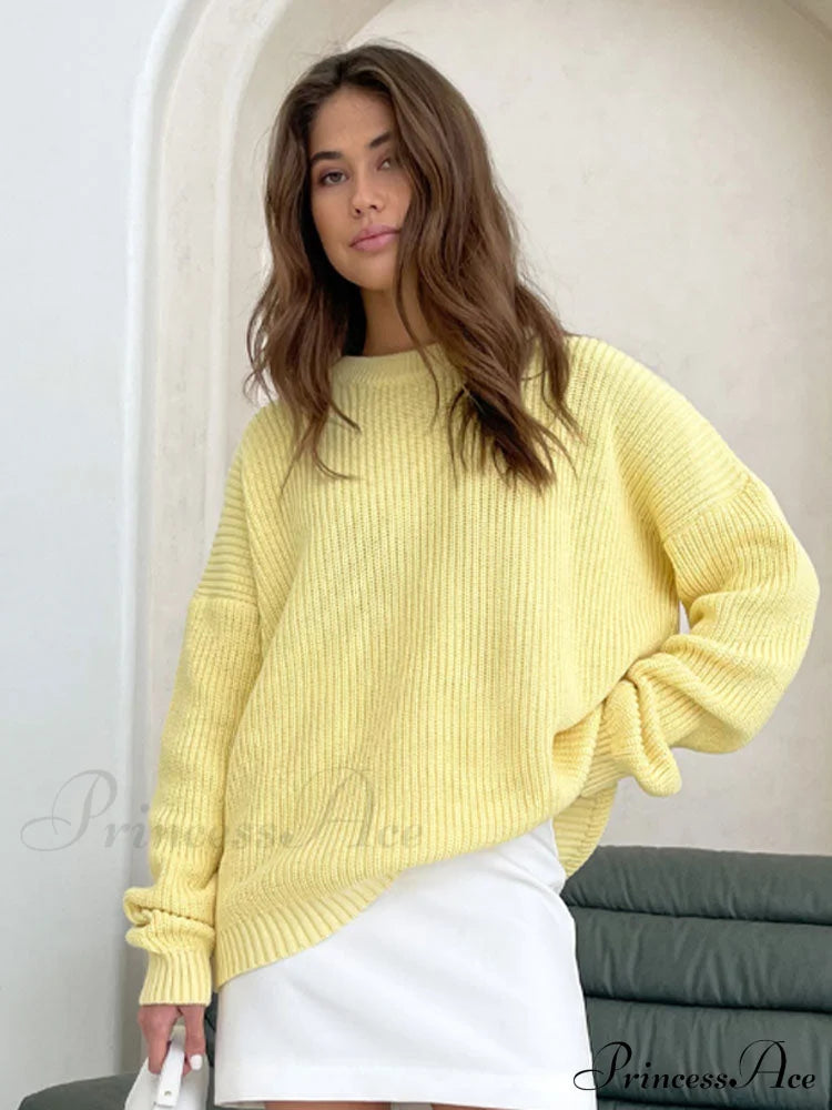 O-Neck Elegant Knitted Sweater Pullovers
