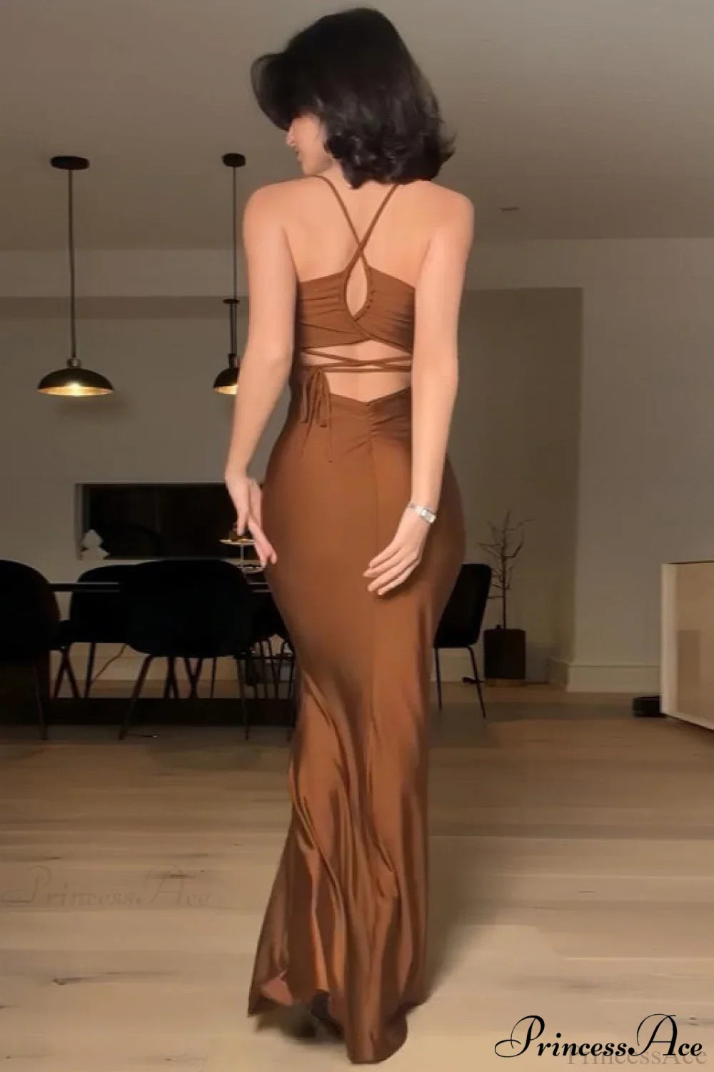 Solid Cami Tube Slim Backless Maxi Dress