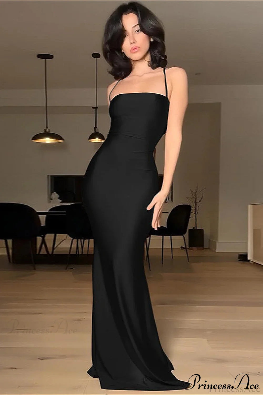 Solid Cami Tube Slim Backless Maxi Dress