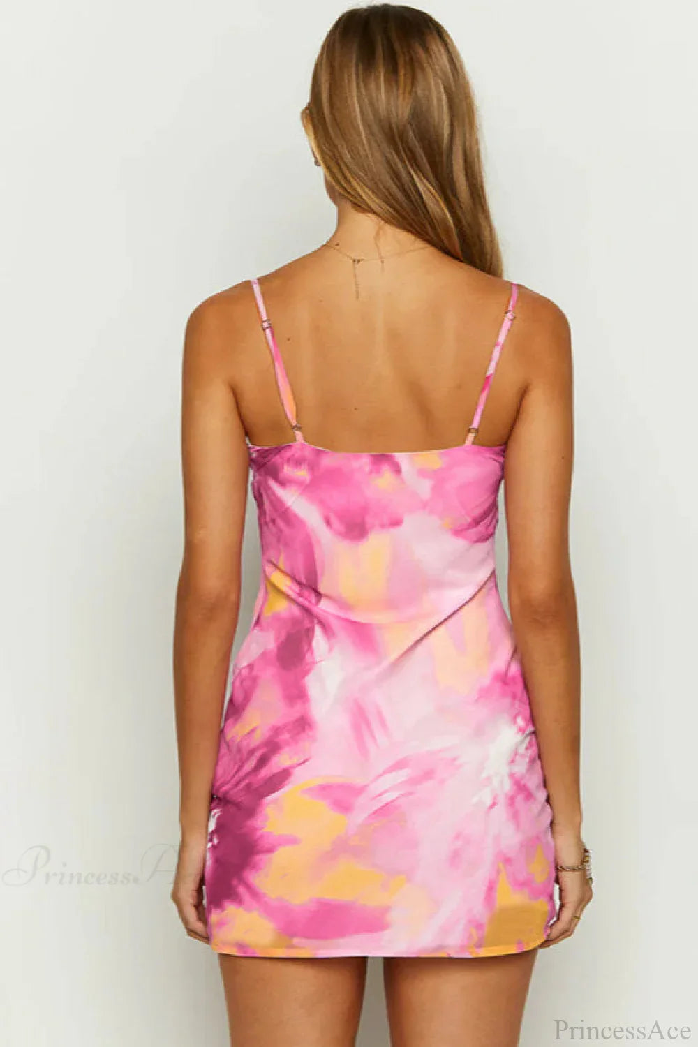 Tie Detail Spaghetti Strap Fitted Mini Dress