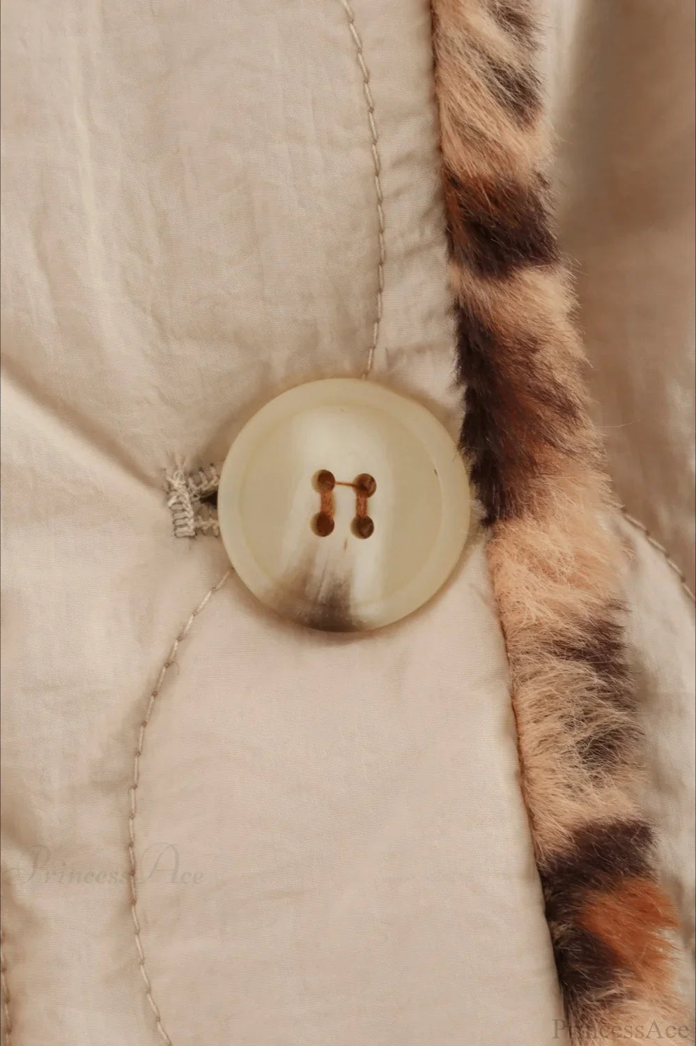 Turn-Down Collar Reversible Leopard Cotton Coat