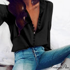 Chiffon Arm Blouse Top In Solid Casual - With Women Long Buttons Office Color Spring White