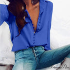 Chiffon Arm Blouse Top In Solid Casual - With Women Long Buttons Office Color Spring White