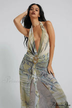 Cindy Plunge Stylish Maxi Dress
