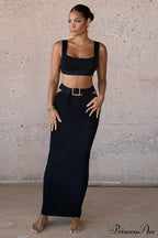 City Stylish Belt Dress Set
