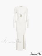 Coastal Allure Knotted Trendy Long Sweater Dress