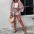 Colourful Floral Embroidery Boho Beach Cover-Up Lace Bikini