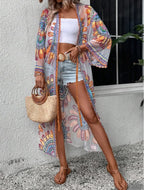 Colourful Floral Embroidery Boho Beach Cover-Up Lace Bikini