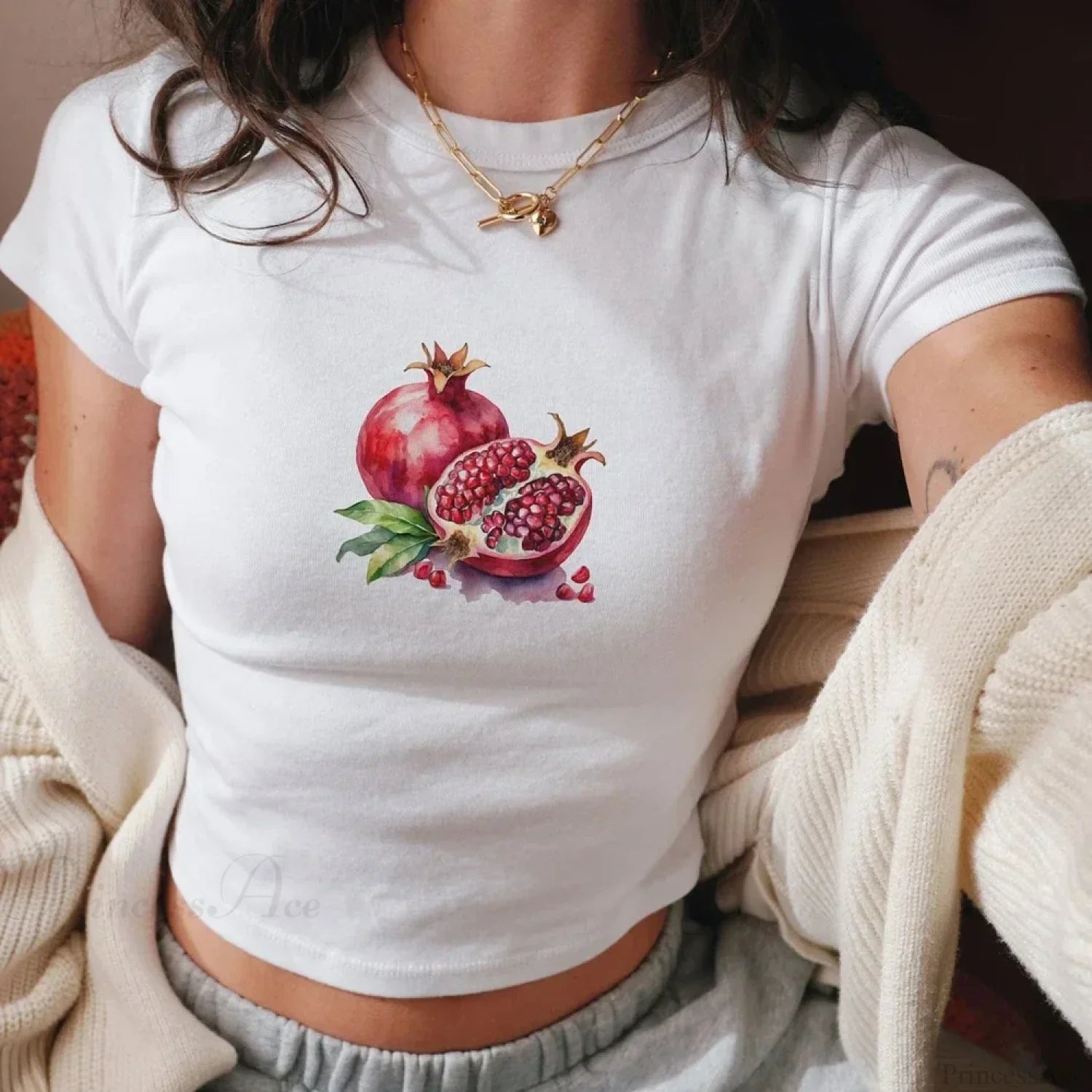 Combhasaki Summer Y2K Cherry Print T-Shirt