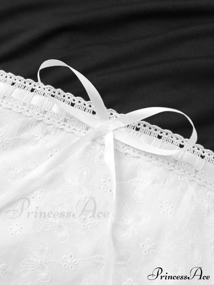 Delicate Lace Hollow Splicing Slim Crop Top