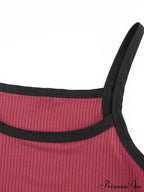 Classic Black And Red Dual-Tone Crop Top