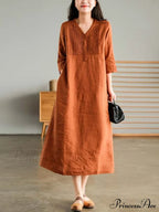 Cotton And Graceful Linen Dress