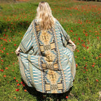 Cotton Ethnic Print Kimono Cardigan Boho Beach Cover Up