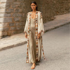 Cotton Floral Print Kimono Cover-Up