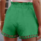 Cotton Linen Hollow-Out Beach Short