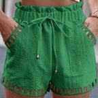Cotton Linen Hollow-Out Beach Short