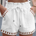 Cotton Linen Hollow-Out Beach Short