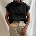 Cotton Loose White Blouse Summer