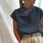 Cotton Loose White Blouse Summer