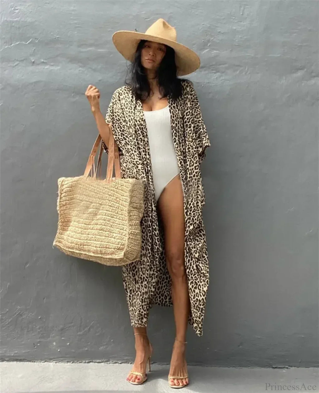 Cotton Rayon Striped Print Cardigan Boho Beach Cover Up