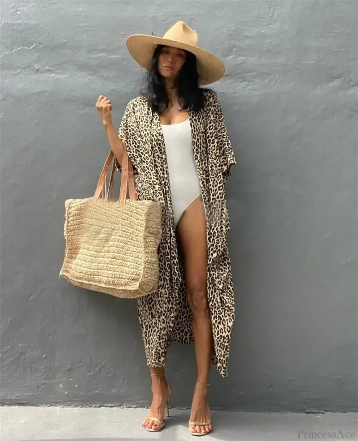 Cotton Rayon Striped Print Cardigan Boho Beach Cover Up