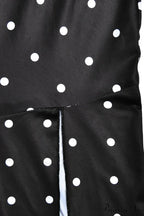 Cowl Neck Slit Dress With Polka Dots