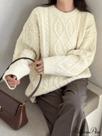 Warm Soft High-Neck Loose Knit Sweater