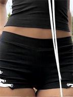 Criss-Cross Tie-Up Hollow Short