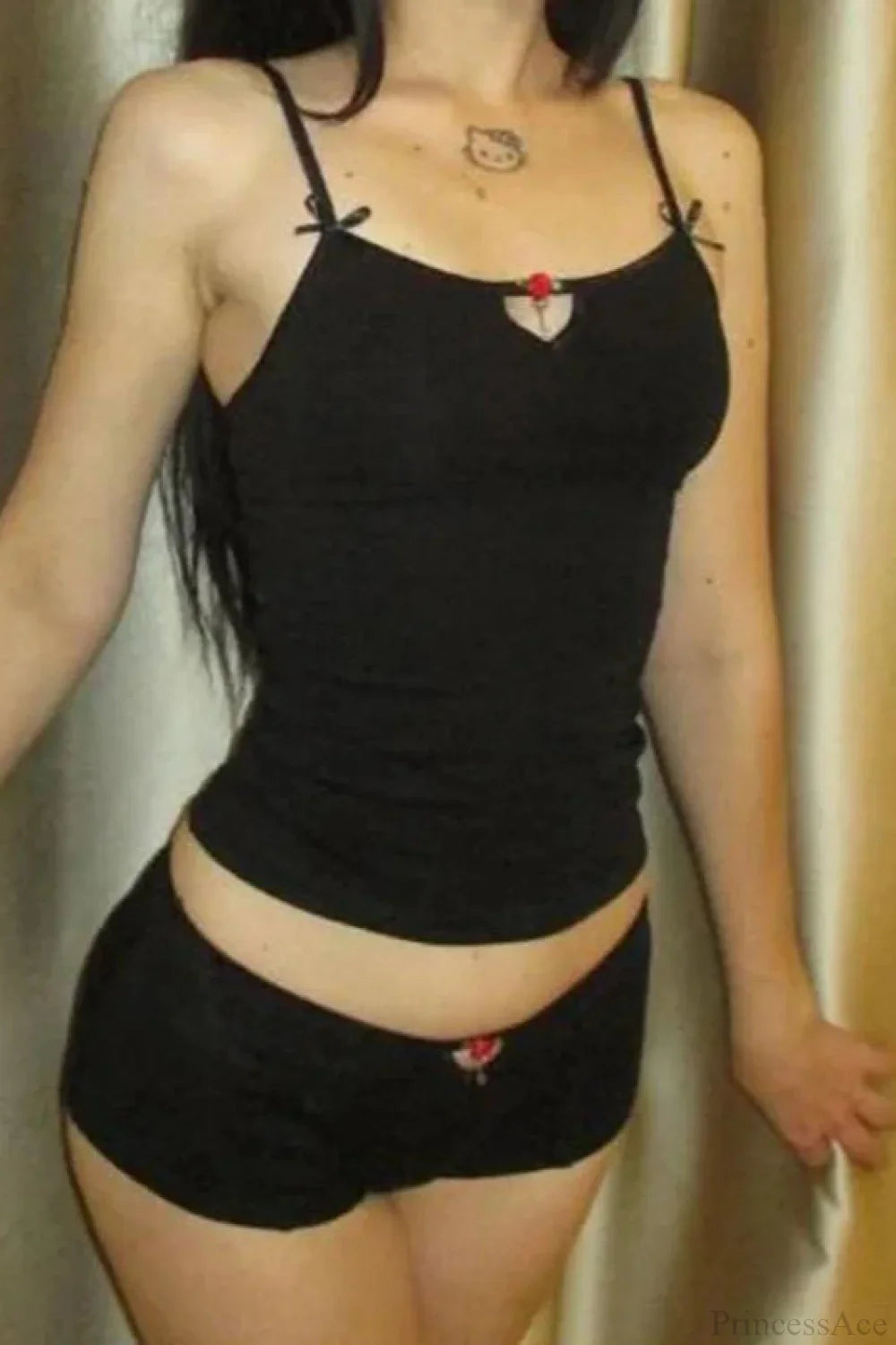 Crop Cami Top And Pajama Shorts