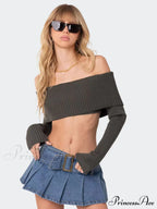 Crop Sweater And Long-Sleeved Comfortable Chest-Wrapped Top Woolen