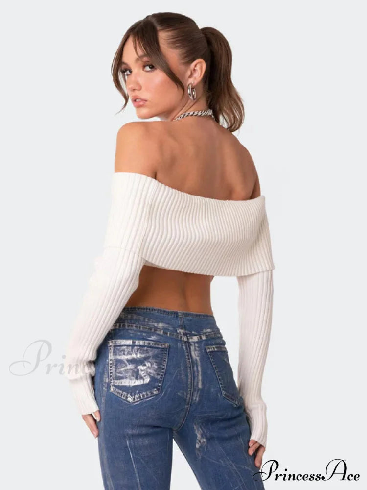 Crop Sweater And Long-Sleeved Comfortable Chest-Wrapped Top Woolen