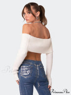 Crop Sweater And Long-Sleeved Comfortable Chest-Wrapped Top Woolen
