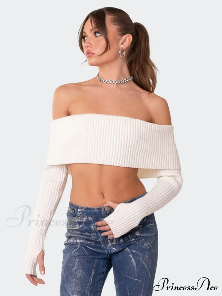 Crop Sweater And Long-Sleeved Comfortable Chest-Wrapped Top Woolen