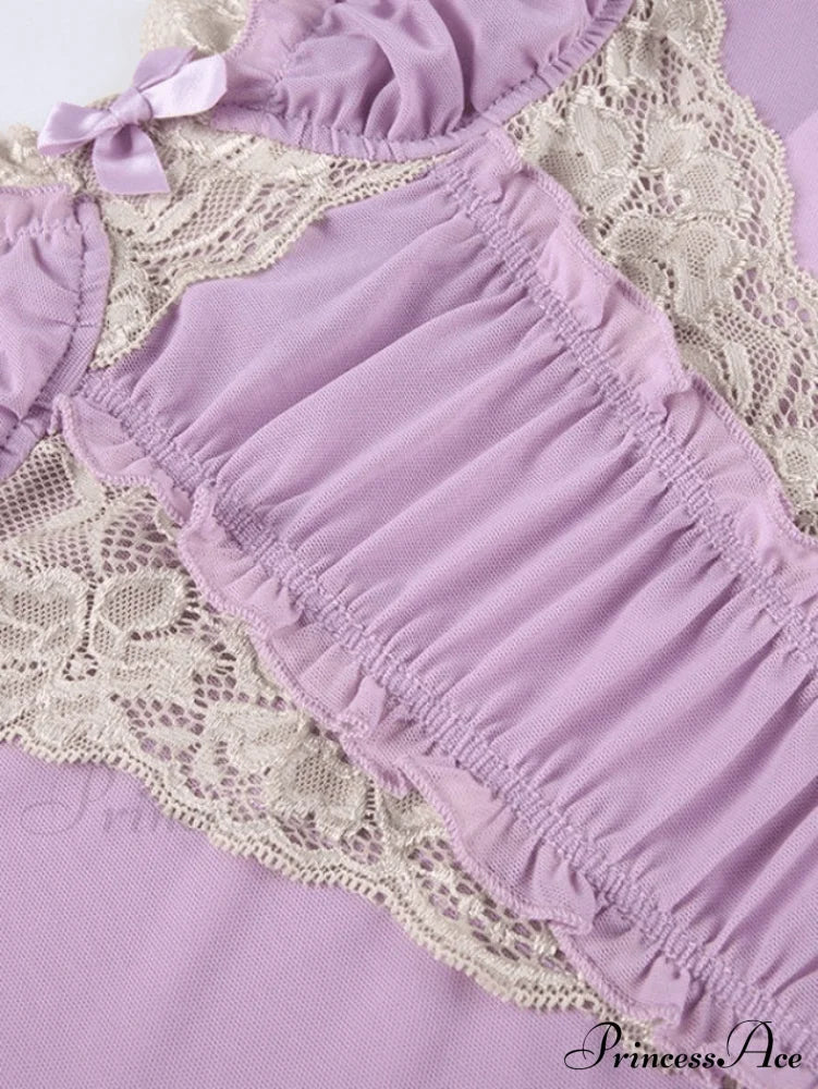 Elegant Lace Purple Cami Top