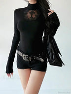 Cross High-Neck Knit Top
