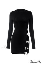 Cut Out Pack Hip Dress With Bow