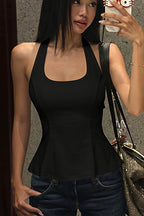 Slim Tie Back Halter Top
