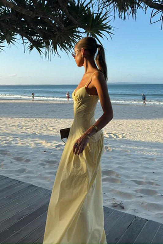 A-Line Strap Dress Slim Fit Maxi