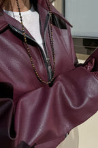 Stylish Matte Pu Moto Jacket
