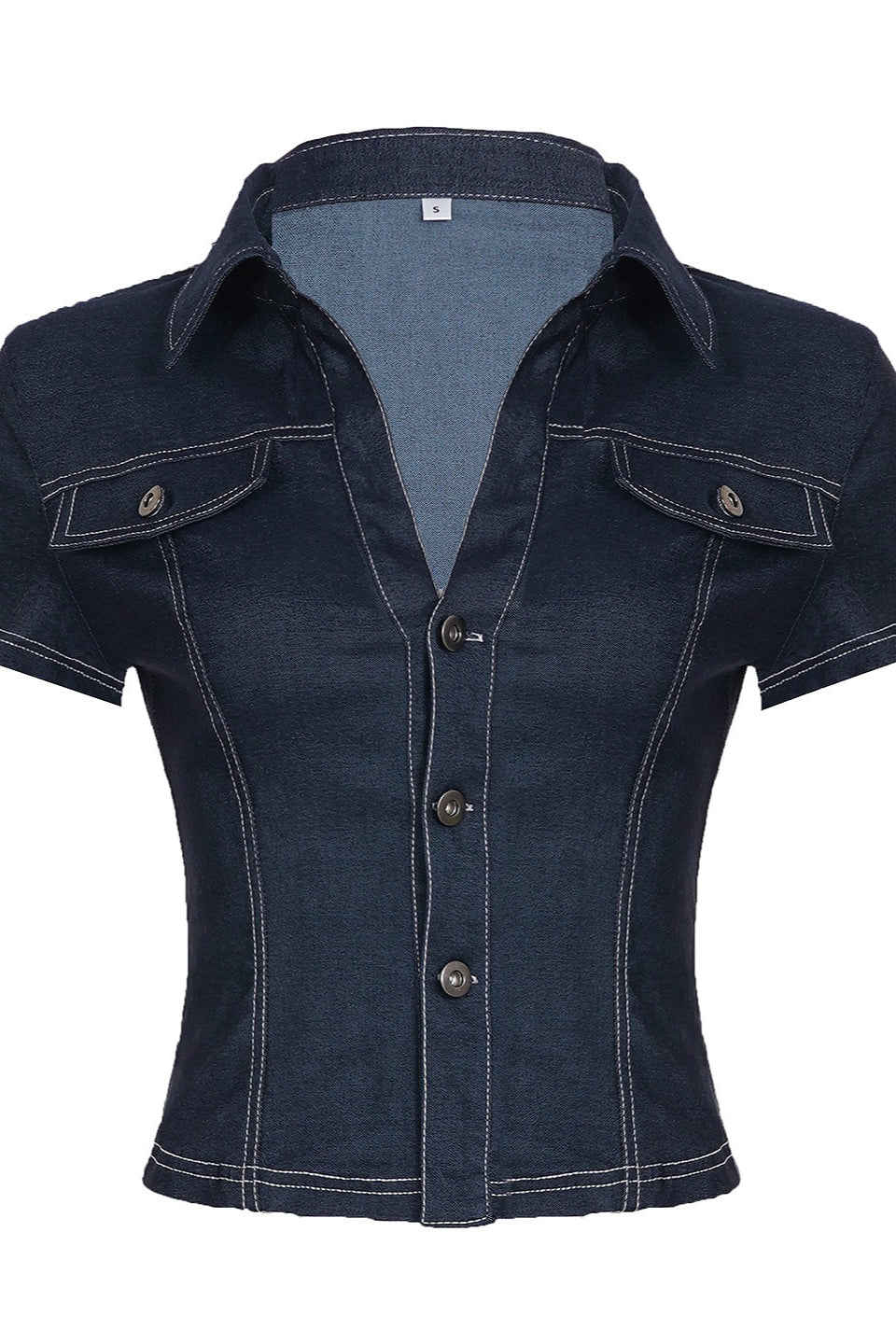 Street Denim Cropped Blouse